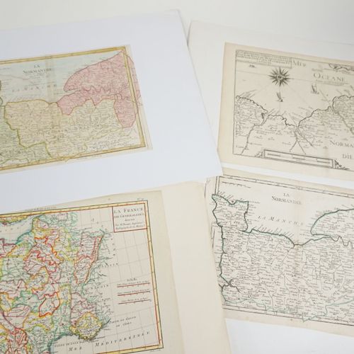 2 Cartes de la Normandie du XVIIIe dont une aquarellée, … | Drouot.com