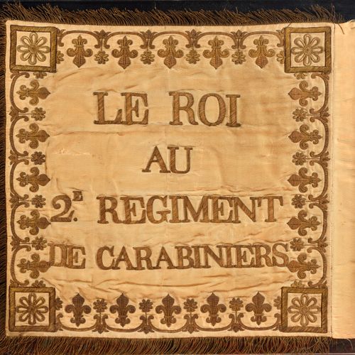 Null ÉTENDARD MODELE 1816 DU 2E REGIMENT DE CARABINIERS.
En moire blanche, brodé&hellip;