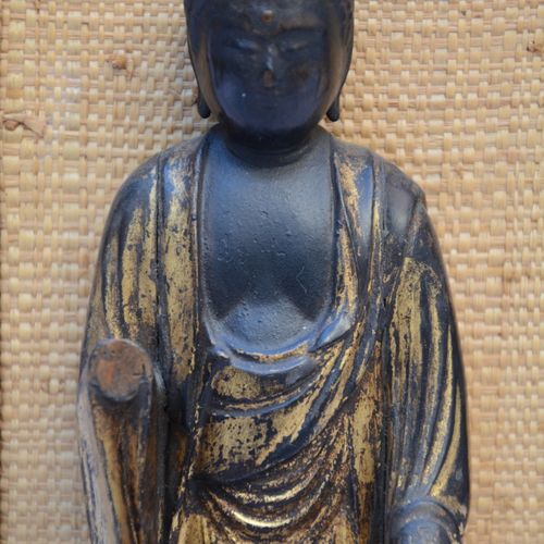 Null 'Bouddha' en bois doré du Japon, Epoque Edo (h 16cm) (*) (16cm)