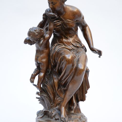 Null Mathurin Moreau : statue en zamack 'Galathée' (h61cm)