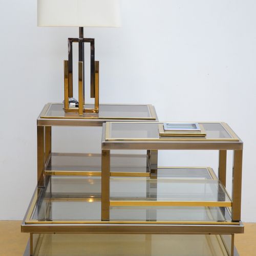 Null Table basse Belgachrome (h42x108x108cm), 2 tables (h42x68x48cm) et lampe (h&hellip;