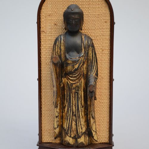 Null 'Bouddha' en bois doré du Japon, Epoque Edo (h 16cm) (*) (16cm)