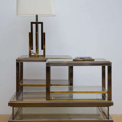 Null Table basse Belgachrome (h42x108x108cm), 2 tables (h42x68x48cm) et lampe (h&hellip;