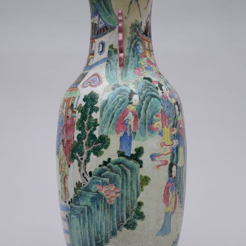 Null Vase famille rose en porcelaine de Canton 'personages', 19ième siècle (h65c&hellip;