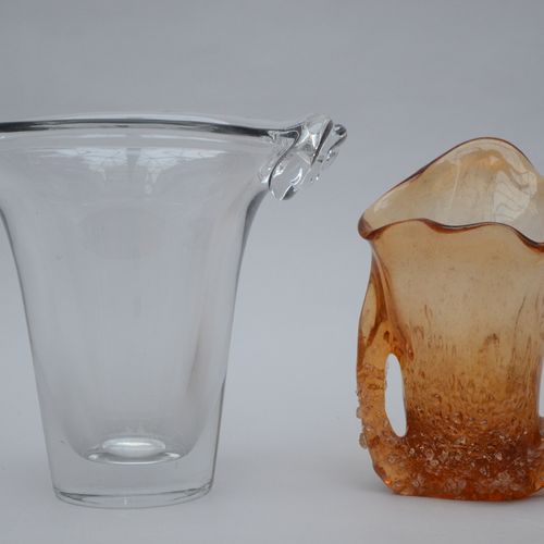 Null Deux vases en verre des années 50 (h28 et h26cm)