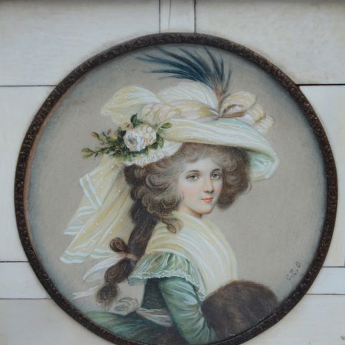 Null Lot: 8 miniatures 'portraits de dames' (dia 9 à 4 cm)