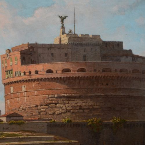 Null François Antoine Bossuet: grande peinture (h/t) 'chateau Sant'Angelo à Rome&hellip;