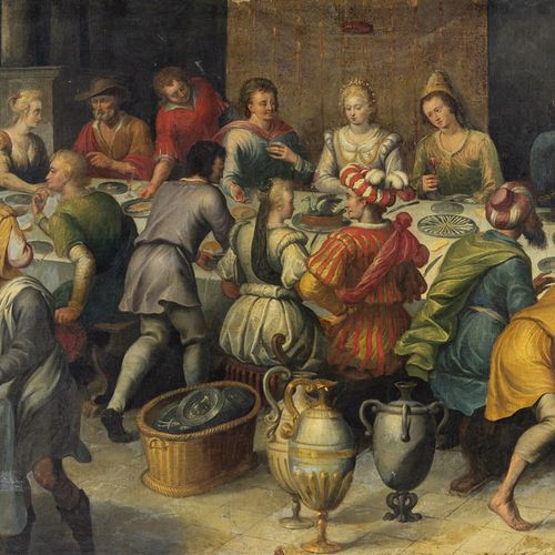 Null Noort, Adam van (attr.), Antwerpen 1562 - 1641, Die Hochzeit zu Kana. Öl/Lw&hellip;