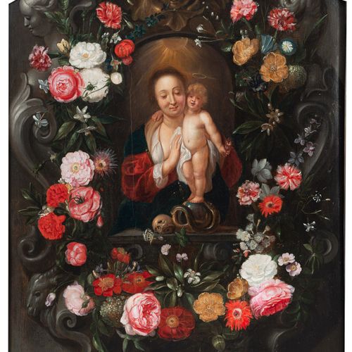 Null Seghers, Daniel (attr.), Anvers 1590 - 1661, La Madone avec le Christ debou&hellip;