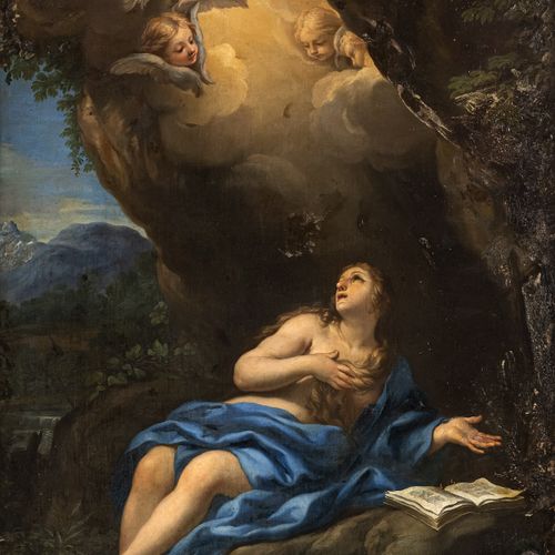 Null 
Ferri, Ciro (workshop), 罗马 1634 - 1689, 忏悔的抹大拉的玛丽亚在岩石洞中。油/白，双色，里约热内卢国家艺术博物&hellip;