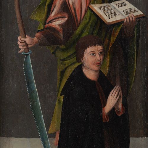 Null Niederländische Schule, Wohl um 1500, Der heilige Simon Zelotes mit einem S&hellip;