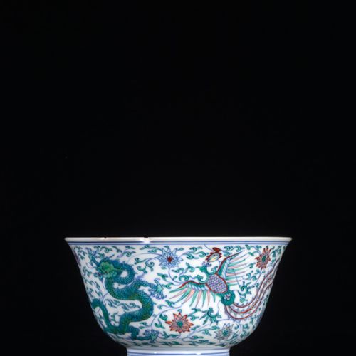Null 中国，釉下蓝康熙六字纹及时期D. 13,3cm来自商人Alfred Julius Forkel (1873-1934)的收藏，1910年前在中国获得，&hellip;
