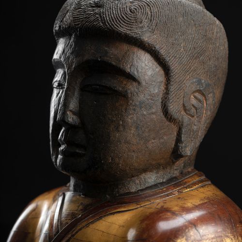 Null Corea, siglo VIII/IX la cabeza, siglo XVIII el soporte. Altura 32/45 cm Bus&hellip;
