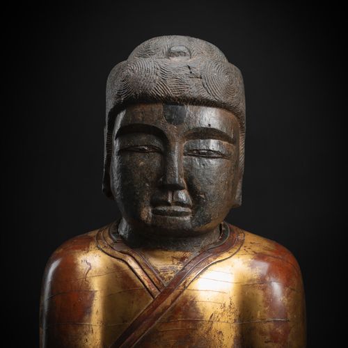 Null Corea, siglo VIII/IX la cabeza, siglo XVIII el soporte. Altura 32/45 cm Bus&hellip;