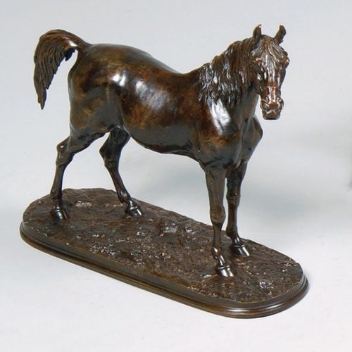 Pierre-Jules Mene (1810-1879) Cheval à la barrière n° 1, Djinn. Épreuve en bronz&hellip;