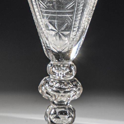 POKAL Goblet Saxony 18th c. Cap foot with downturned rim and demolition. Baluste&hellip;