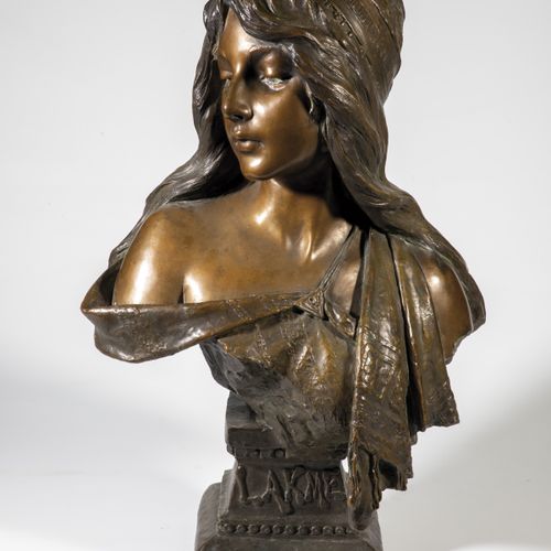 Emmanuel VILLANIS Emmanuel Villanis 1858 Lille - 1914 Paris Bust .''Lakme''。古铜色，&hellip;