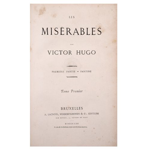 HUGO, Victor - LES MISERABLES HUGO, Victor - LES MISERABLES Tome I (ao tome X).布&hellip;