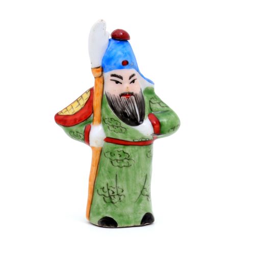 A SNUFF BOTTLE A SNUFF BOTTLE Shaped like a warrior, polychrome Chinese porcelai&hellip;