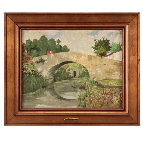 DOMINGOS ALVAREZ (1906-1942), LANDSCAPE WITH BRIDGE DOMINGOS ALVAREZ (1906-1942)&hellip;