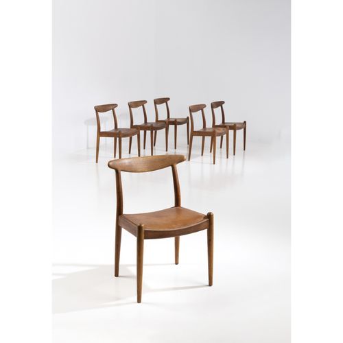 Null Hans J. Wegner (1914-2007)

Model no. W1

Set of six chairs

Oakwood and le&hellip;