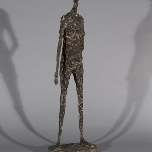 Oscar Wiggli Nu féminin debout. Sculpture en bronze. H 830 mm.