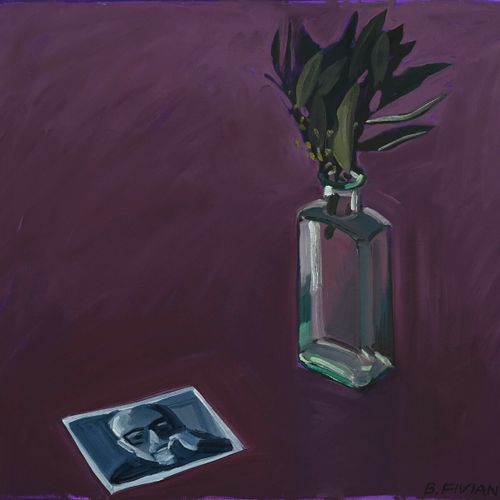 Bendicht Fivian Nature morte avec vase et photographie, 2002. Huile sur toile. H&hellip;