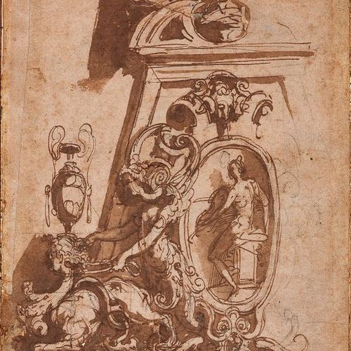 JACOPO ZANGUIDI DIT IL BERTOIA (PARME, 1544 - 1574) Study for a decoration: Gorg&hellip;