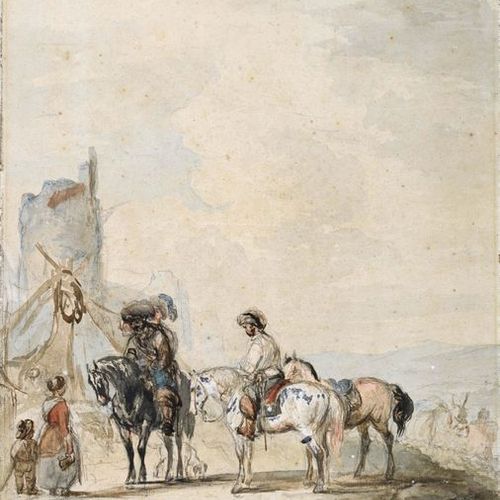 ATTRIBUÉ À ADRIAEN VAN DER KABEL (RIJSWIJK, 1631 - LYON, 1705) Cavalerie militai&hellip;