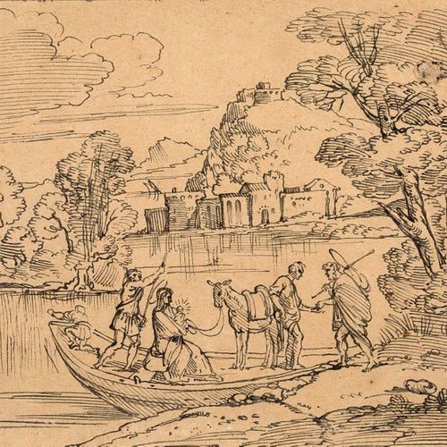 ATTRIBUÉ À MICHEL CORNEILLE LE JEUNE (PARIS, 1642 - 1708) Sainte Famille en barq&hellip;