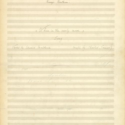 GOUNOD Charles (1818 1893) MANOSCRITTO MUSICALE autografo "Charles Gounod", "Whe&hellip;