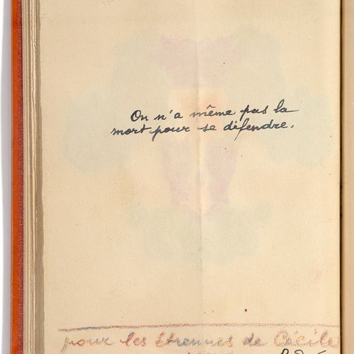 ELUARD Paul (1895 1952) Manuskript Malerei, das Verse von Michaux aus der Hand v&hellip;