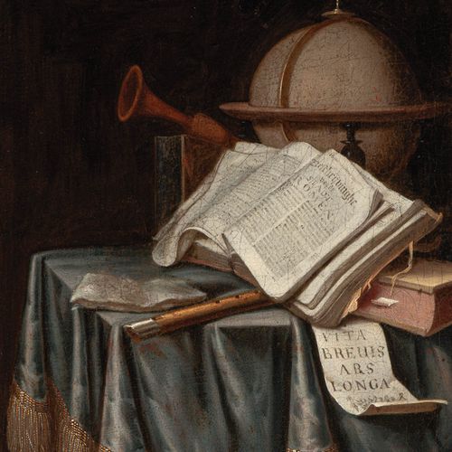 Edwaert Collier (Breda 1642 - London 1708) Vanitasstilleven met Globe, Boeken en&hellip;