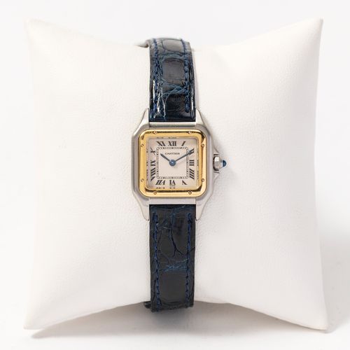 A yellow gold and stainless steel Cartier Santos lady's wristwatch 黄金和不锈钢的卡地亚桑托斯&hellip;