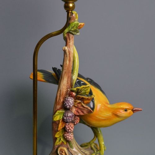 Foot of lamp "bird", bronze and earthenware, Ht: 38cm