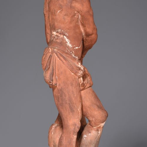 A terracotta sculpture of Ecce Homo, 18thC, H 60 cm Sculpture en terre cuite de &hellip;