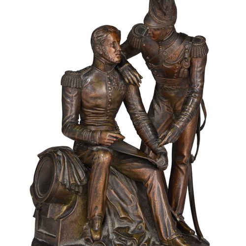 The two sons of Louis-Philippe, patinated bronze, 19thC, H 22,5 cm The two sons &hellip;