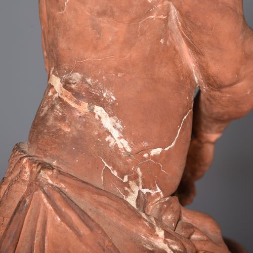 A terracotta sculpture of Ecce Homo, 18thC, H 60 cm 一个陶器雕塑 "Ecce Homo"，18世纪，高60厘&hellip;