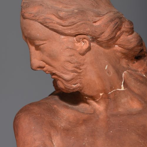 A terracotta sculpture of Ecce Homo, 18thC, H 60 cm 一个陶器雕塑 "Ecce Homo"，18世纪，高60厘&hellip;