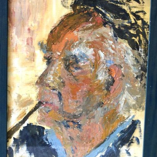 Null Portrait d'homme fumant 
Huile sur toile monogrammé C en bas à droite
A vue&hellip;