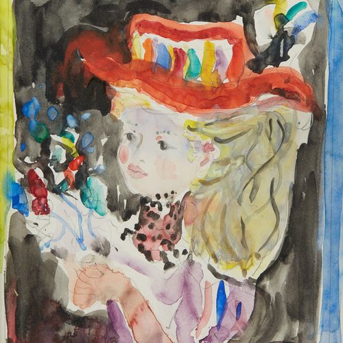 Constantin TERECHKOVITCH (Moscou 1902 Monaco1978) 
Femme au chapeau rouge 
Aquar&hellip;