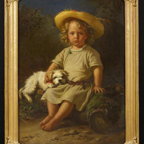 Deutsche Schule ÉCOLE ALLEMANDE 19e siècle. Titre : Portrait d'un garçon avec un&hellip;