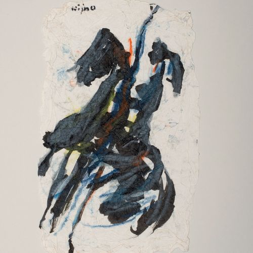 Ladislas KIJNO (1921 2012) Composition, 1960 Technique mixte sur papier froissé,&hellip;