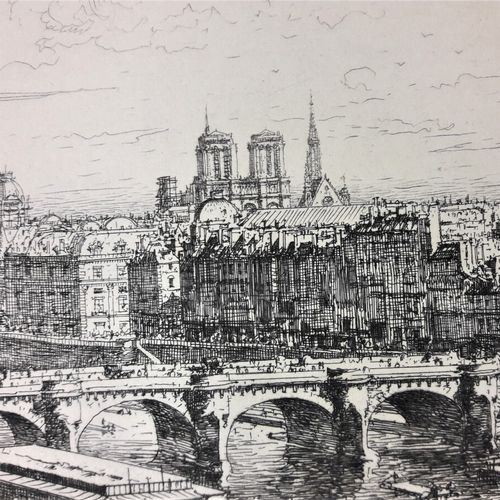 Null LALANNE Maxime (1827-1886) « Paris vu du Louvre » 1882. Eau forte. Toutes m&hellip;