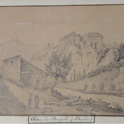 Null Ecole Française du XIXème siècle. « Château de Bruniquel ». (Tarn et Garonn&hellip;