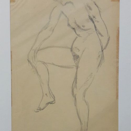 Null MARQUET Albert (1875-1947) Etude de nu féminin se tenant le genou. Dessin a&hellip;