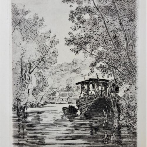 Null BRACQUEMOND Félix (1833-1914) « La bateau du teinturier dans le bas Meudon»&hellip;