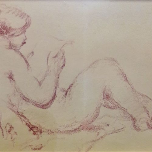 Null Ecole Impressionniste. Etude de nu féminin. Sanguine sur papier. Dans un en&hellip;