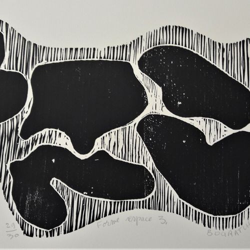 Null BOGRATCHEW Claude (1936-) «Forme espace 3 ». Gravure sur bois originale. Ju&hellip;