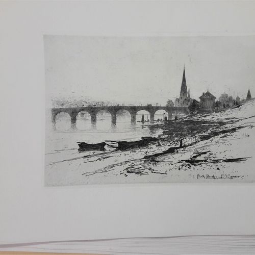 Null CAMERON David Young (1865-1945) « Perth bridge ».1889. Ensemble de 19 planc&hellip;
